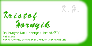 kristof hornyik business card